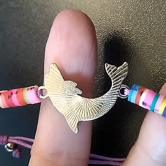 BBTO Gorgeous Dolphin Bracelet w Purple Cording up to 10 inches - Picture 6 of 6